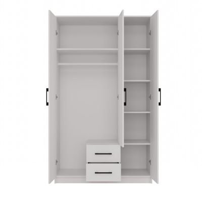 3. ROMANA KLEIDERSCHRANK 120X205 WEISS MIT SPIEGEL