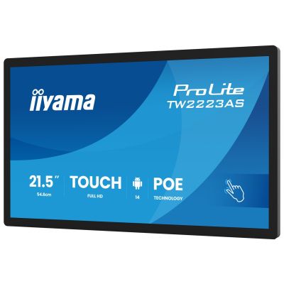 6. iiyama TW2223AS-B3P Digital Signage-Display, interaktives Flachbildschirm-Display, 54,6 cm (21,5 Zoll), Wi-Fi, 450 cd/m² Full HD, schwarzer Touchscreen, integrierter Prozessor, Android, 24/7-Betrieb