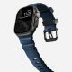7. Nomad Rocky Point Armband, schwarzes Leder, Titan