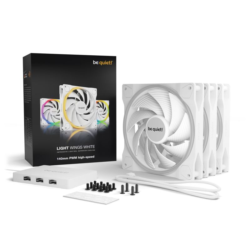 12. be quiet! LIGHT WINGS WHITE 140mm PWM Lüfter-Kit