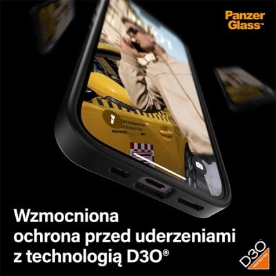 7. Militärzertifizierte PanzerGlass ClearCase iPhone 15-Hülle – Transparent und Schwarz