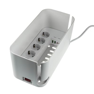4. RealPower PowerBox 522 1,5 m Verteilerkabel mit 5 Netzwerkdosen für den Innenbereich, Weiß