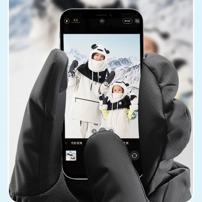 3. Qunature Skihandschuhe in voller Länge, Größe M – Schwarz