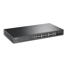 TP-Link JetStream TL-SG2428P Managed Network Switch L2/L2+ Gigabit Ethernet (10/100/1000) mit PoE-Unterstützung, 1 HE, Schwarz