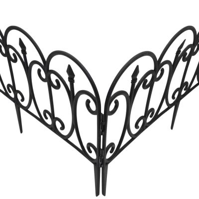 3. KINZO SCHWARZER KUNSTSTOFF-GARTENZAUN 59x33CM 4 ELEMENTE