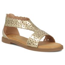 Damen-Sandalen Filippo DS7889 mit durchbrochenem Goldmuster