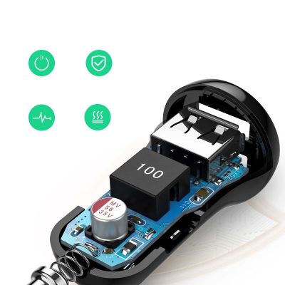 5. Ugreen Autoladegerät 2x USB 24W 4,8 A (2x 2,4 A) schwarz (50875)