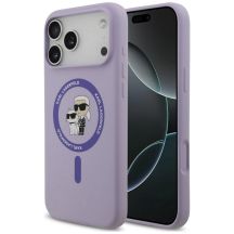Karl Lagerfeld Silicone Karl&Choupette Ring MagSafe Hülle für iPhone 18 Pro Max / 17 Pro Max – Lila