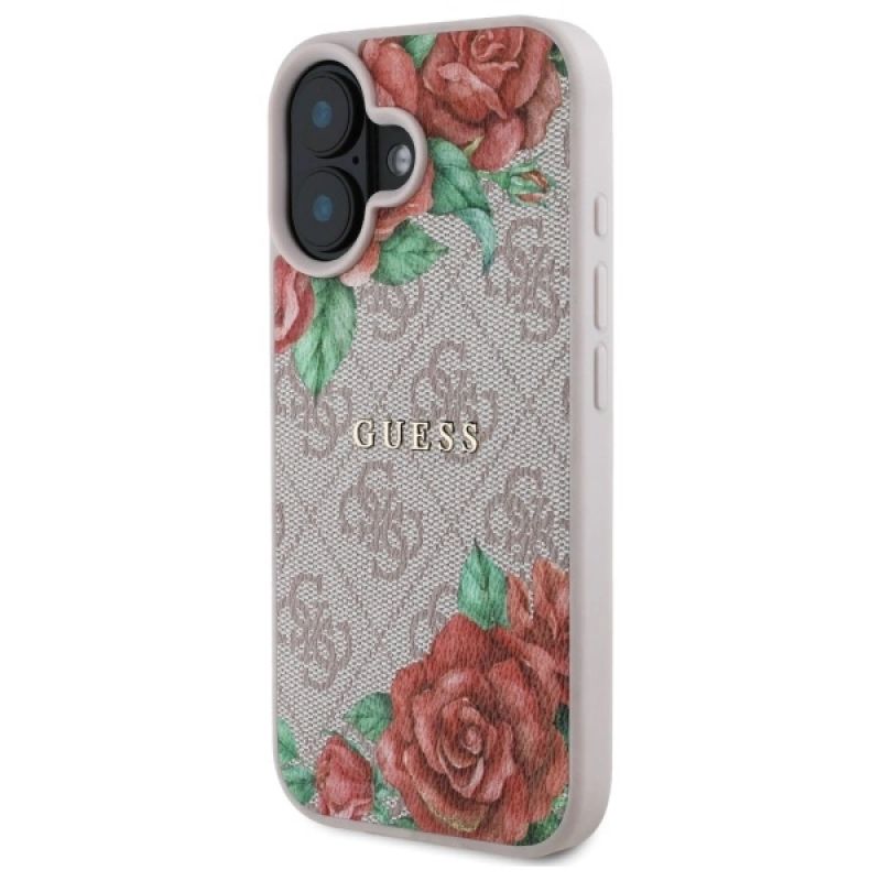 2. Guess GUHMP16SP4ROPEMCP iPhone 16 6,1" Pink/Pink Hardcase 4G Flowers Print MagSafe