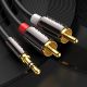 23. Ugreen AV116 10583 Audio-Miniklinkenkabel 3,5 mm (männlich) / 2RCA (männlich) 1,5 m – schwarz