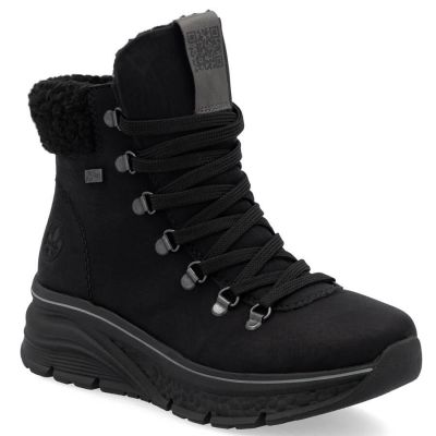 8. Wasserdichte, gefütterte Damen-Trekkingschuhe in Schwarz Rieker 48034-00