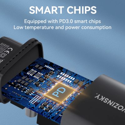 8. Wozinsky WGWCB USB-A USB-C 20W Wandladegerät - Schwarz