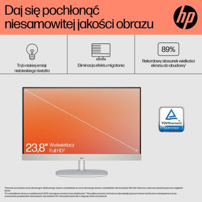 28. HPAiO 24-cr0312nw Ryzen 5 7520 23,8" FHD IPS 250 Nits AG 16 GB DDR5 SSD512 Radeon 610M CAM720p Tastatur + Maus Win11 Gehäuse Weiß 2 Jahre