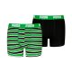 Puma Everyday Boxershorts für Kinder, gestreift, 2er-Pack, Grün und Schwarz, 938970 03