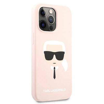 4. Karl Lagerfeld Silikon Karl`s Head Case für iPhone 13 Pro / 13 6.1" - Hellrosa