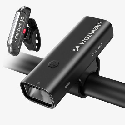 4. Wozinsky WSBLB2 USB-C Fahrradlicht-Set vorne (400 lm) und hinten, Schwarz