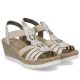3. Bequeme beige Espadrille-Sandalen für Damen, Modell Rieker 619B2-60