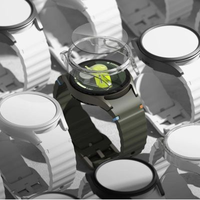 7. Ringke Slim & Tempered Glass Case + Glas-Set für Samsung Galaxy Watch 7 44 mm – Schwarz