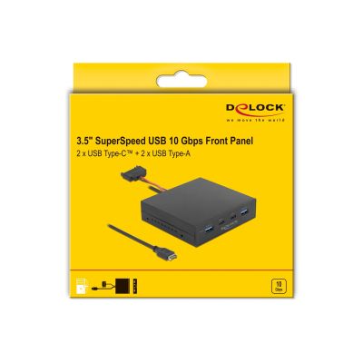 3. DELOCK Frontpanel 3,5" USB 3.2 Gen 2 mit 2 x USB-C + 2 x USB-A