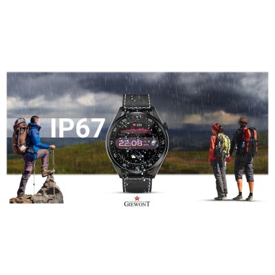 14. GIEWONT Vertex SmartCall GW450-2 Carbon/Carbon Leder Smartwatch