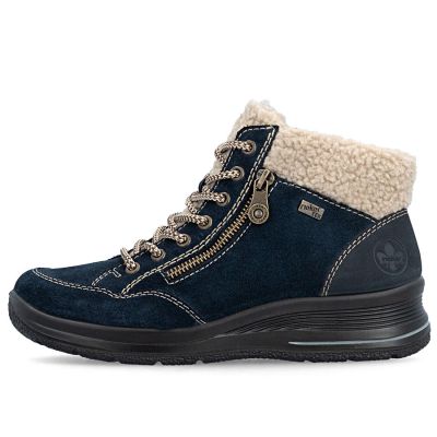 3. Wasserdichte bequeme Leder-Trapperboots in Marineblau Rieker L7701-14