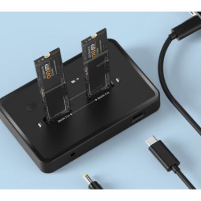 2. GEMBIRD Dual-Dockingstation für M.2 SATA- und NVMe-SSD-Laufwerke, Schwarz