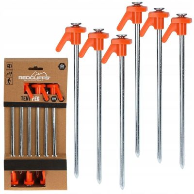 5. Zeltnägel 21 cm Set 6 Stück Metall Kunststoff Redcliffs