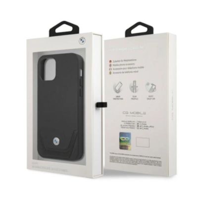 8. BMW Perforierte Lederhülle für iPhone 12 Pro Max – Schwarz