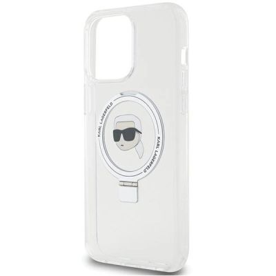 6. Karl Lagerfeld KLHMP15LHMRSKHH iPhone 15 Pro 6,1" weiß/weiß Hardcase Ring Stand Karl Head MagSafe