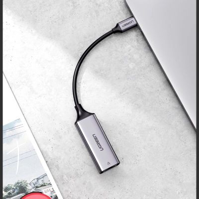 12. Ugreen externer Netzwerkadapter RJ45 - USB Typ C (1000 Mbps / 1 Gbps) Gigabit Ethernet grau (CM199)