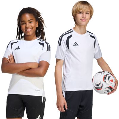 adidas Tiro 26 Wettkampf-Trainingsshirt für Kinder, weiß und schwarz, KA7603