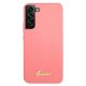 3. Guess, GUHCS22MLSLMGFU S22+ S906 fuchsia/fuchsia Hardcase Silikonschrift Metalllogo