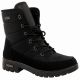 Progress Damen-Winterstiefel, schwarze gefütterte Schneestiefel mit Lammfell