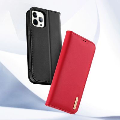 15. Dux Ducis Hivo echt Leder booktype case schutzhülle aufklappbare hülle für iPhone 14 Pro braun