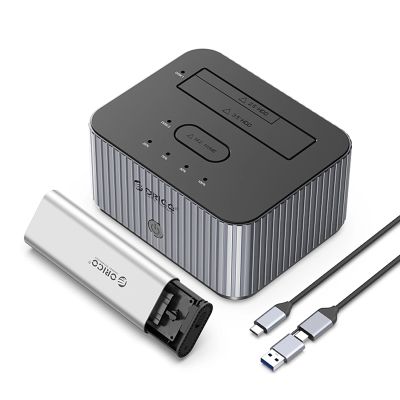 Orico IT28E-C 2-Disk Dockingstation mit M.2 NVME 2,5"/3,5" HDD/2,5" SSD Klonfunktion - Grau