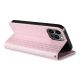 11. Magnetband-Hülle für iPhone 14 Pro Flip Wallet Mini Lanyard Stand Pink