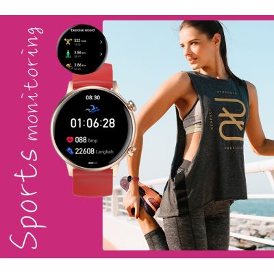 9. Damen-Smartwatch RUBICON RNCF09 Roségold/Pink SMARUB234