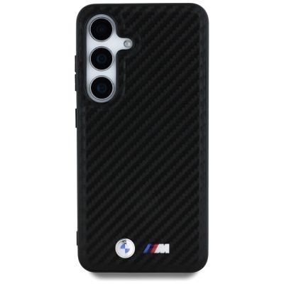 3. BMW Leder Carbon MagSafe Case für Samsung Galaxy S25 - Schwarz