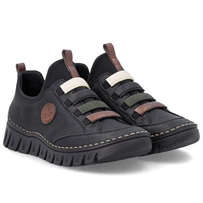 4. Rieker 57550-00 bequeme Damen-Slipper in Schwarz