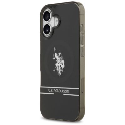 2. US Polo DH und unteres Streifenlogo MagSafe iPhone 17 Hülle – Schwarz