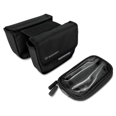 8. Wozinsky Fahrrad-Rahmentasche, wasserdichte Handyhülle, 1,5l, schwarz (WBB26BK)