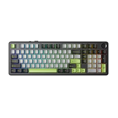 Gasket F99 Pro Schwarz+Grau+Grün GrayWood Schalter RGB AULA Tastatur