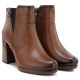 4. Damen-Ankle-Boots mit Blockabsatz und Plateau, gefüttert, braun, M.Daszyński AF125B-1