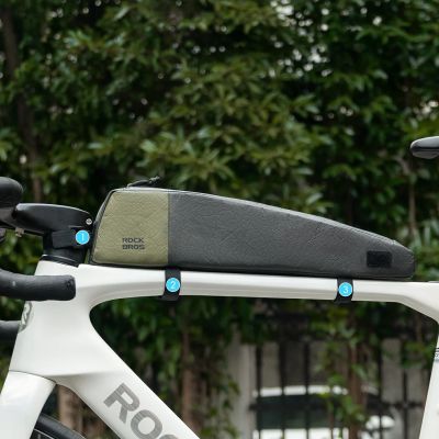 6. Rockbros DB005 Oberrohr-Fahrradtasche 0,9 l – Schwarz und Grün