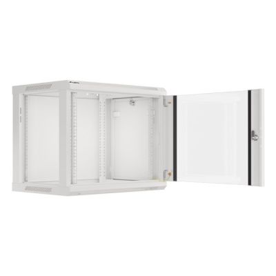 5. Lanberg WF01-6409-10S einteiliger Schrank (9 HE; 500 mm / 600 mm / 450 mm; Wandmontage; Glas; 19 Zoll; grau)