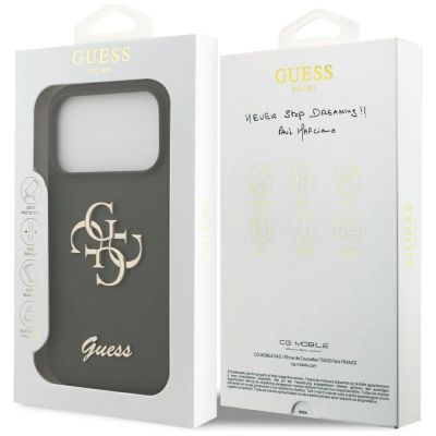 8. Guess Silikonhülle mit großem 4G-Schriftzug für iPhone 17 Pro – Grün