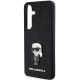 6. Karl Lagerfeld Fixed Glitter Ikonik Logo Metal Pin Hülle für Samsung Galaxy S24+ – Schwarz