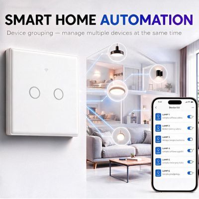 2. QOLTEC LICHT-EIN/AUS-SCHALTER | 2-KANAL-TOUCH-BEDIENUNG | WLAN | TIMER | TUYA | WEISS