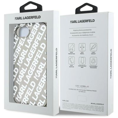 7. Karl Lagerfeld IML Repeat Logo Hülle für iPhone 16e - Silber