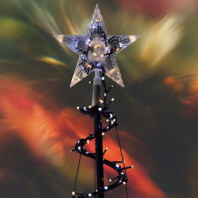 3. Dekorativer Weihnachtsbaum mit 756 LEDs und Wasserfalleffekt, 210 cm, Schwarz